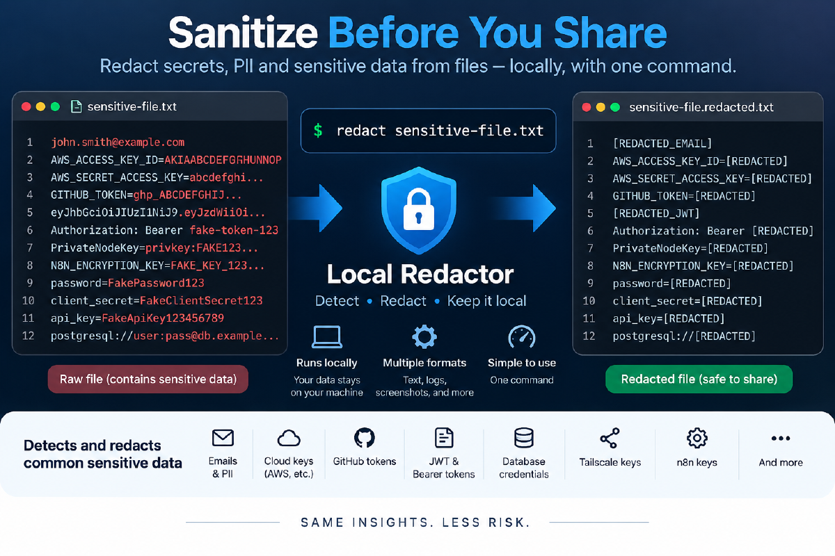 local redaction workflow before sharing files with AI assistants