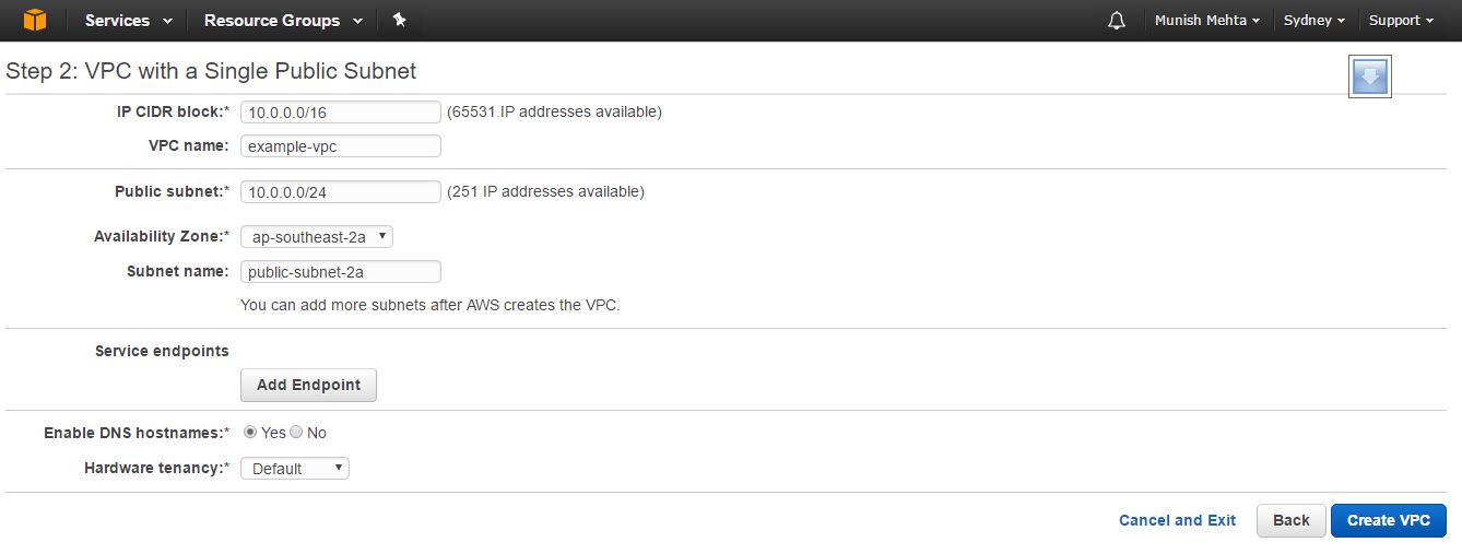 create vpc